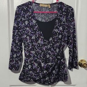 Vintage Purple Floral Wrap Over Top
